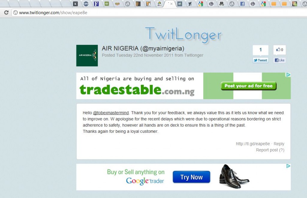 Air Nigeria apologizes