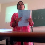 Archana making a presentation during a MIS class